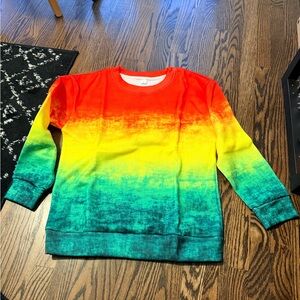 Gradient Multicolor Rasta reggae thick long sleeve shirt small